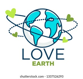 Environment And Ecology Love Earth Isolated Icon Planet Protection Vector Recycling Reusing And Reducing Forests And Oceans Saving Emblem Or Logo Eco-friendly Devices And Nature Pollution Prevention