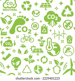 Environment and ecology seamless pattern. Sustainable, renewable energy vector background print.