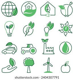 environment, ecology - vector icon collection
