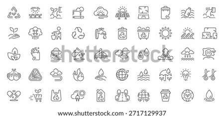 Environment editable line icons set: eco, sustainability, nature symbols