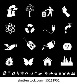 Environment firendly ecology symbols icon set