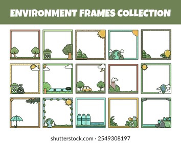 Jeu d'illustrations vectorielles Environnement frames