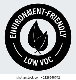 'environment friedndly, low voc' vector icon.  low volatile organic compounds abstract