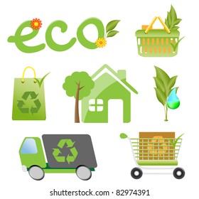 environment friendly concept icons for website. Vector