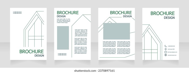 Environment friendly construction materials blank brochure design. Template set with copy space for text. Premade corporate reports collection. Editable 4 paper pages. Tahoma, Myriad Pro fonts used