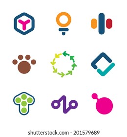 Environment Friendly Efficient Solutions Green Initiative Creative Logo Icon Set