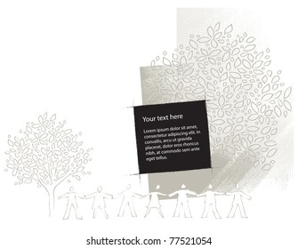 environment friendly motive, background, grunge vector