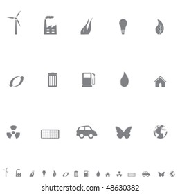 Environment friendly symbols icon set