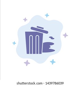 Environment, Garbage, Pollution, Trash Blue Icon on Abstract Cloud Background