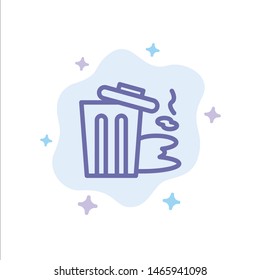 Environment, Garbage, Pollution, Trash Blue Icon on Abstract Cloud Background. Vector Icon Template background