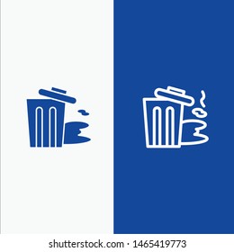 Environment, Garbage, Pollution, Trash Line and Glyph Solid icon Blue banner Line and Glyph Solid icon Blue banner. Vector Icon Template background