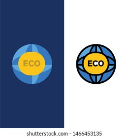Environment, Global, Internet, World, Eco  Icons. Flat and Line Filled Icon Set Vector Blue Background. Vector Icon Template background
