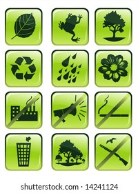 environment glossy vector icons