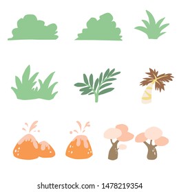 Environment, grass, Volcano, palm, tree