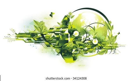 environment & green energy concept,vector illustration