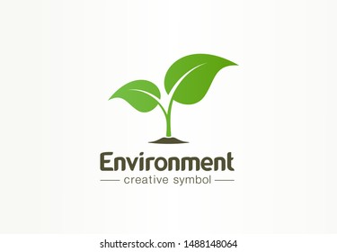 Environment, green leaf, organic creative symbol concept. Natural bio cosmetics, nature abstract business logo idea. Growth plant eco icon. Corporate identity logotype, company graphic design tamplate