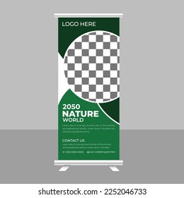 Environment Green Nature Roll up Banner Standee template design