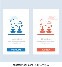 Environment, Growth, Leaf, Life  Blue and Red Download and Buy Now web Widget Card Template