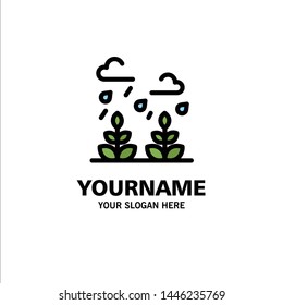 Environment, Growth, Leaf, Life Business Logo Template. Flat Color