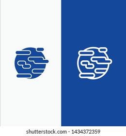 Environment, Help, Pollution, Smoke, World Line and Glyph Solid icon Blue banner Line and Glyph Solid icon Blue banner