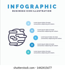 Environment, Help, Pollution, Smoke, World Line icon with 5 steps presentation infographics Background