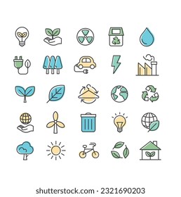 environment icon, business green flat line icon, nature icon, nature logo collection