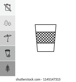 Environment icon. collection of 6 environment outline icons such as plant, trash bin, no oil. editable environment icons for web and mobile.