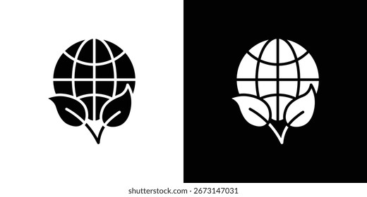 Coleção de ícones de ambiente. Ilustração de vetor preenchido em preto e branco.