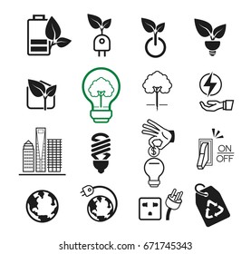 Environment icon concept. The Problem global warming. Reducing energy consumption within city.