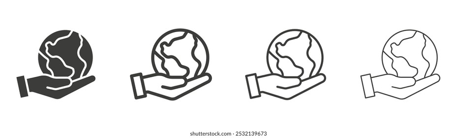 Icono de entorno en formato de relleno y tres tamaños de trazo