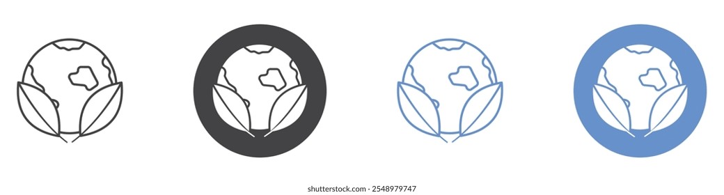 Conjunto de símbolos de línea plana de icono de entorno.