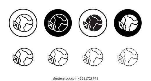 Environment icon Flat simple outline set