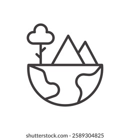 environment icon isolated stroke in black color