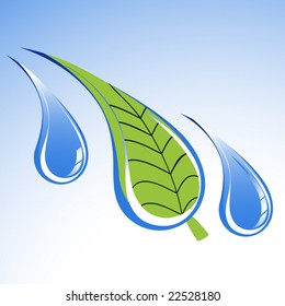 environment icon leaf in water droplet