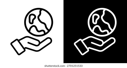 Environment Icon Of Line Black And White Style Vector Illustration
