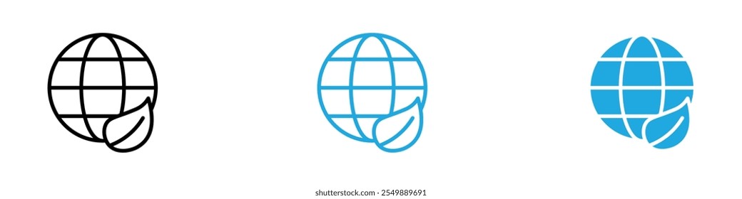 Environment icon Outline vector line set