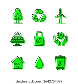 environment icon pack, environment two color icon set, Eco-Friendly Icons Renewable Energy, Recycling, and Sustainable Living