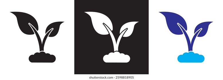 Environment icon.  plant, nature, green energy, trees, ecology etc.  Vector illustration. isolated on white and black background. EPS 10 