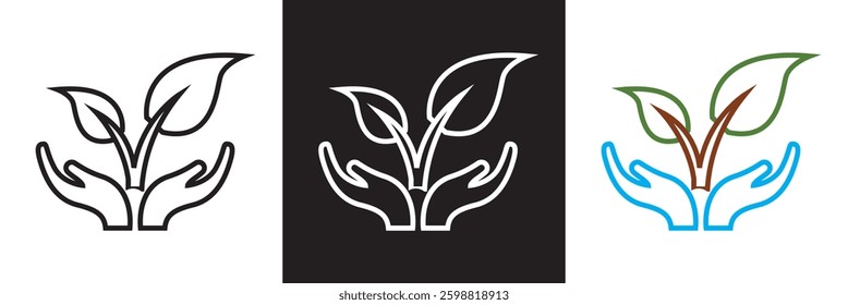 Environment icon.  plant, nature, green energy, trees, ecology etc.  Vector illustration. isolated on white and black background. EPS 10 
