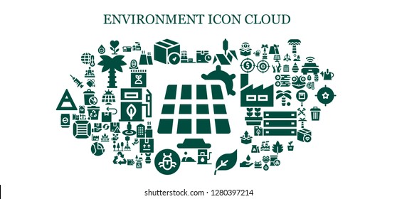  environment icon set. 93 filled environment icons. Simple modern icons about  - Solar panel, Factory, Plant, Package, Bulrush, Gas station, Green energy, Desert, Bug, Can, Blood