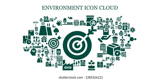  environment icon set. 93 filled environment icons. Simple modern icons about  - Target, Barrel, Factory, Park, Plant, Trees, Save energy, Package, Ecology, Dart, Blood, Tree