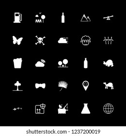 environment icon set about chemical, dustbin, fragile and windmill vector set