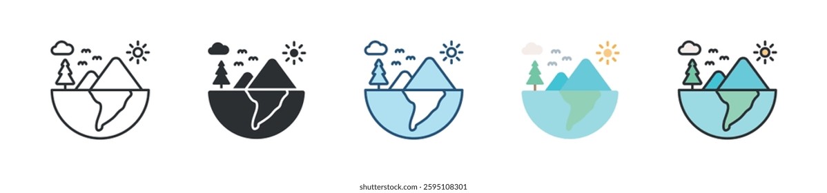 Environment Icon Set Multiple Style Collection
