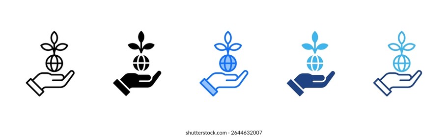 Environment icon set multiple style collection