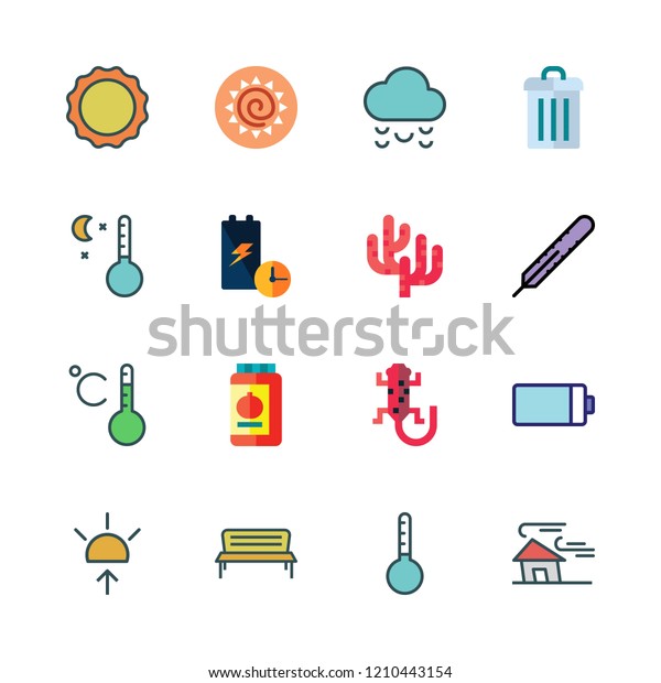environment icon set. vector set about wind, coral,\
garbage and sunrise icons\
set.