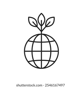 Estilo simples de linha preta do ícone do ambiente.