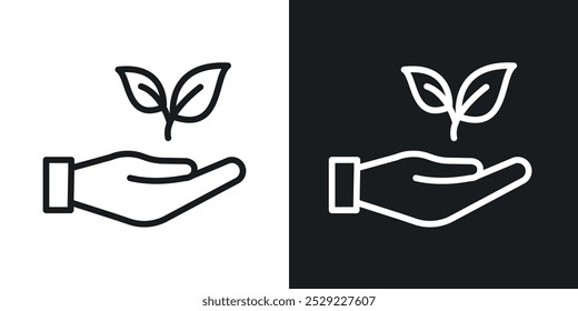Ícone de ambiente na cor preta de linha fina. ilustração simples de símbolos vetoriais planos.