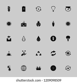 environment icon. environment vector icons set bulb, corn, aquarium and bulb leaf