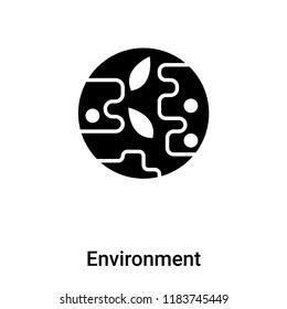 Environment icon vector isolated on white background, logo concept of Environment sign on transparent background, filled black symbol