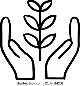 Environment icon vector. Reforestation helps to prevent climate change, including protect and stabilize soil, attract carbon, good for weather and water, prevent erotion, protect wildlife habitat, etc